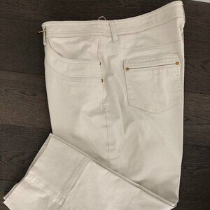 Anne Klein Sport 5 Pocket Stretch Cotton Capri Casual Pants Cream Size 10 NWOT